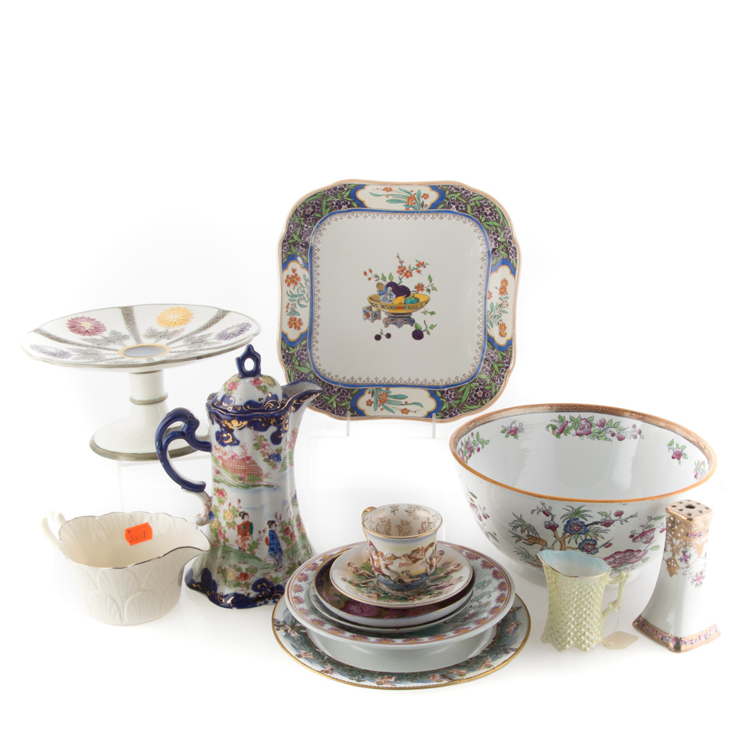 Appraisal: Assorted china items including Lenox gravy Capodimonte oriental items Majolica