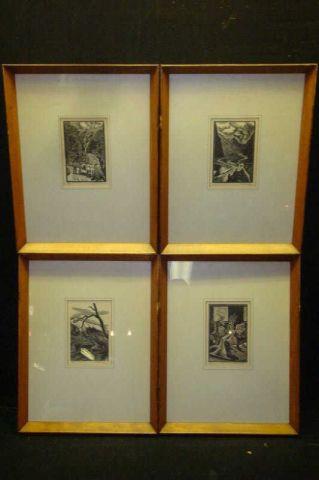 Appraisal: GLINTENKAMP Hendrik Four Woodblock Prints Two are the others and