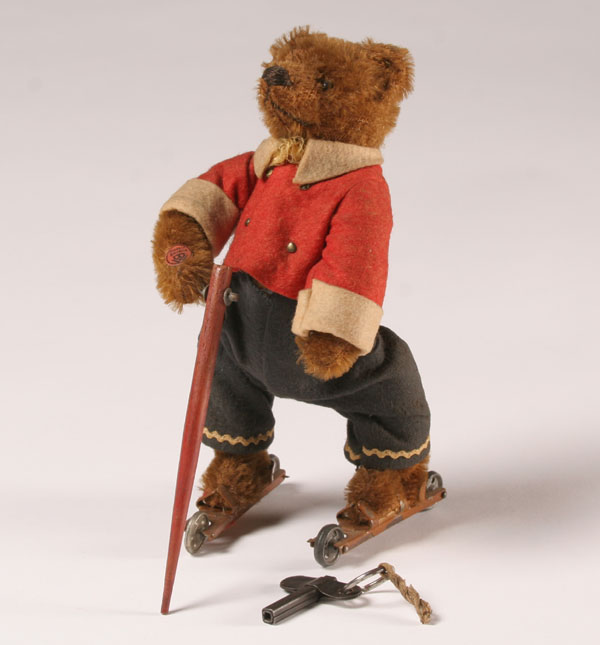 Appraisal: Vintage Bing Werke Bavarian windup mohair bear on skates felt