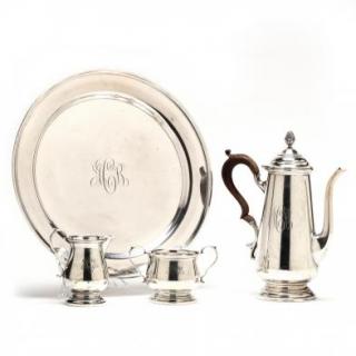 Appraisal: A Sterling Silver Coffee Service with Tray the three piece