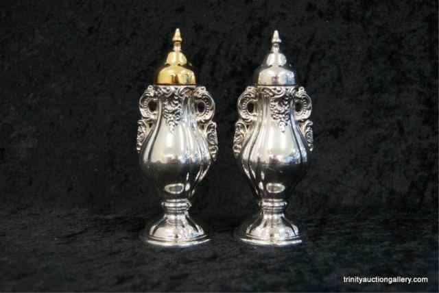 Appraisal: Wallace Silverplate Baroque Salt Pepper SetIncludes both the salt and