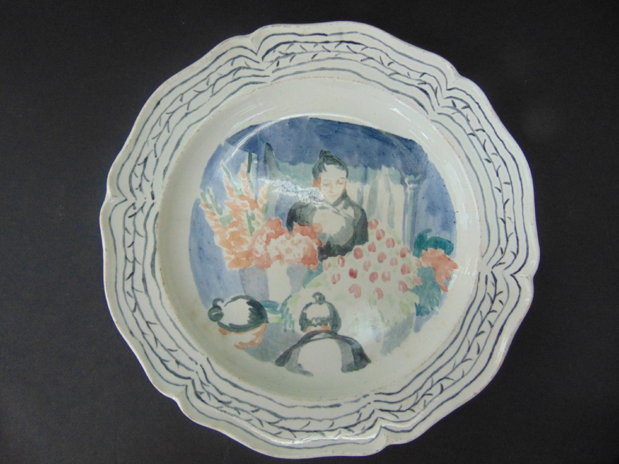 Appraisal: A Wedgwood plate with painted decoration in the Bloomsbury manner