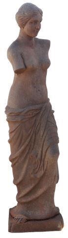 Appraisal: Life-size cast iron hollow figure of Venus depicting a draped