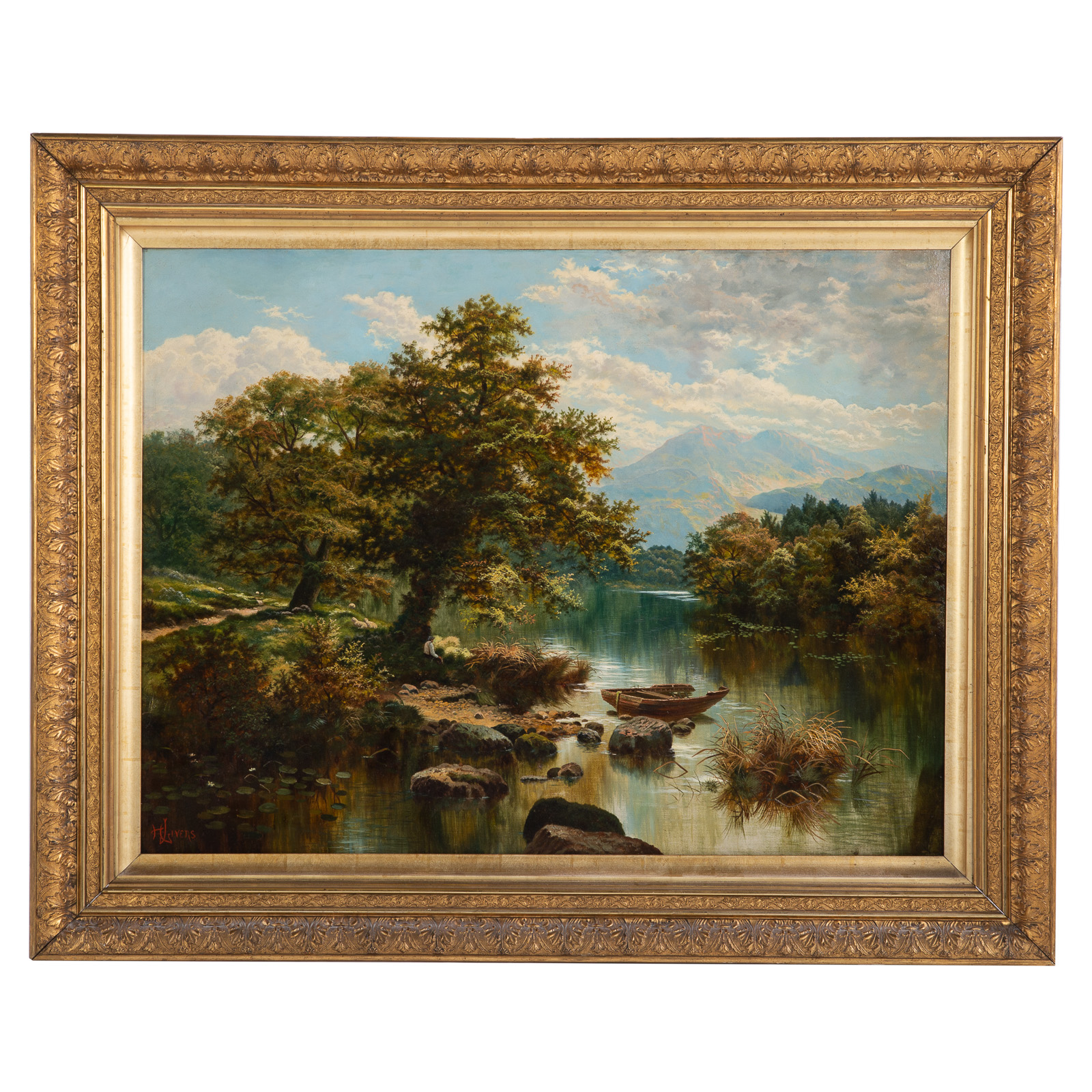 Appraisal: HENRY JOHN LIVENS RIVER LANDSCAPE OIL British - Oil on