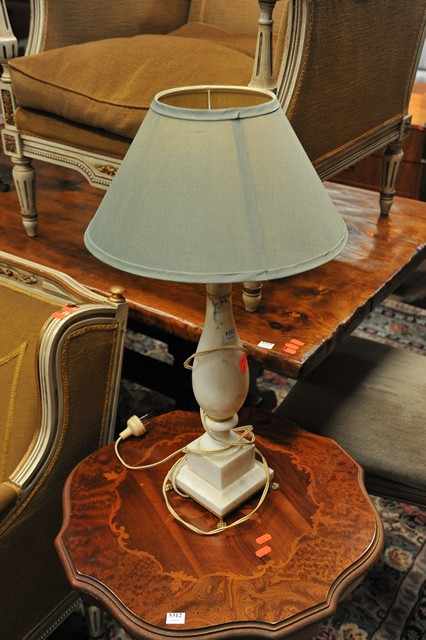 Appraisal: A MARBLE BASE LAMP WITH SHADE