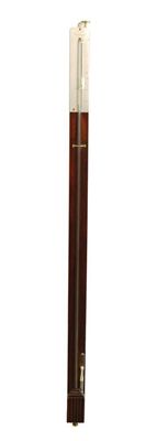 Appraisal: A George III mahogany mountain stick barometer having a silvered