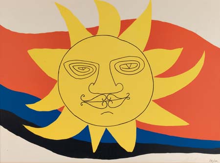 Appraisal: ALEXANDER CALDER Sun Face Color lithograph x mm x inches