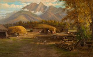 Appraisal: EDWARD HILL - Adamson's Ranch Utahoil on canvas x inchessigned