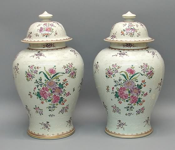 Appraisal: Baluster form with domical cover hand-painted floral sprigs and sprays