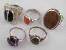 Appraisal: A mixed lot comprising six white metal tests silver gem