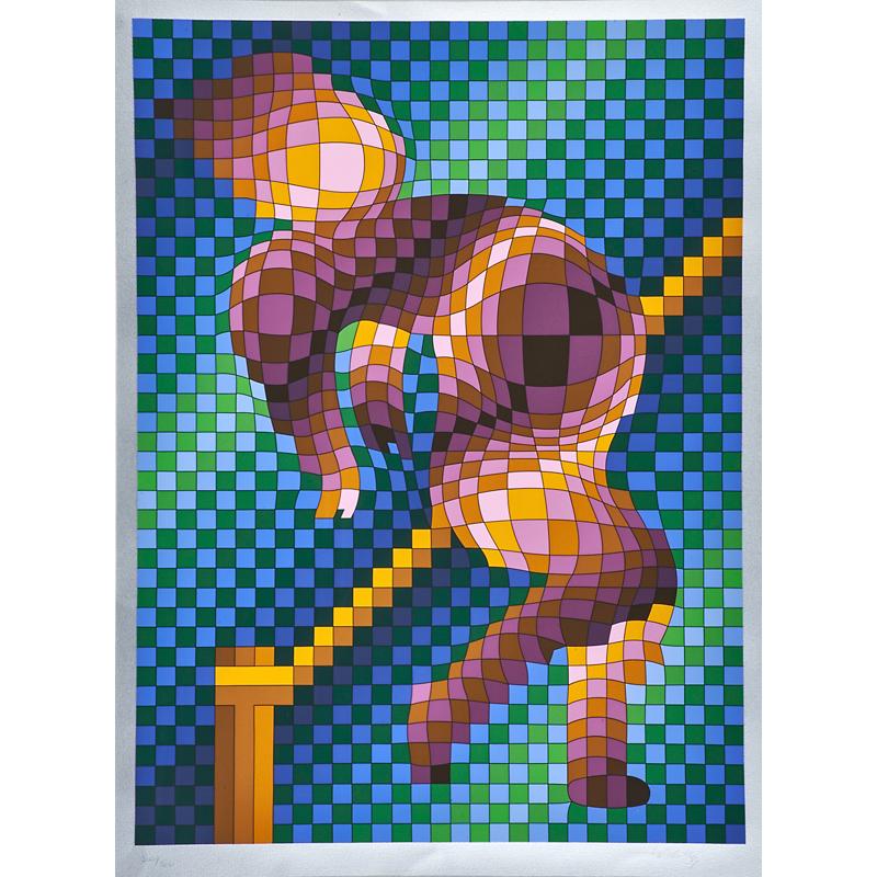 Appraisal: VICTOR VASARELY Hungarian - Pair of screenprints in colors High