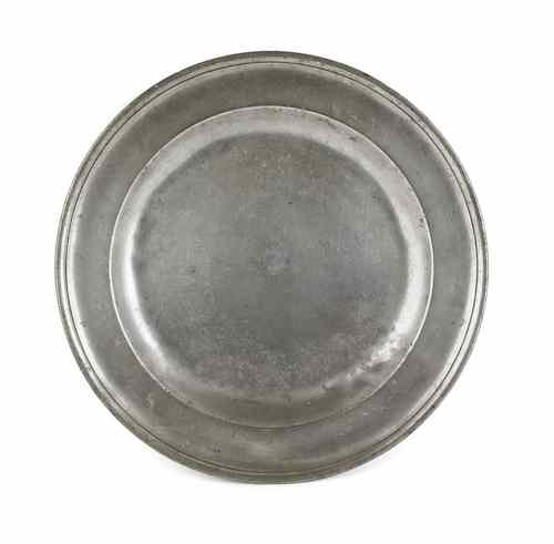 Appraisal: New York pewter deep dish ca bearing the touch of