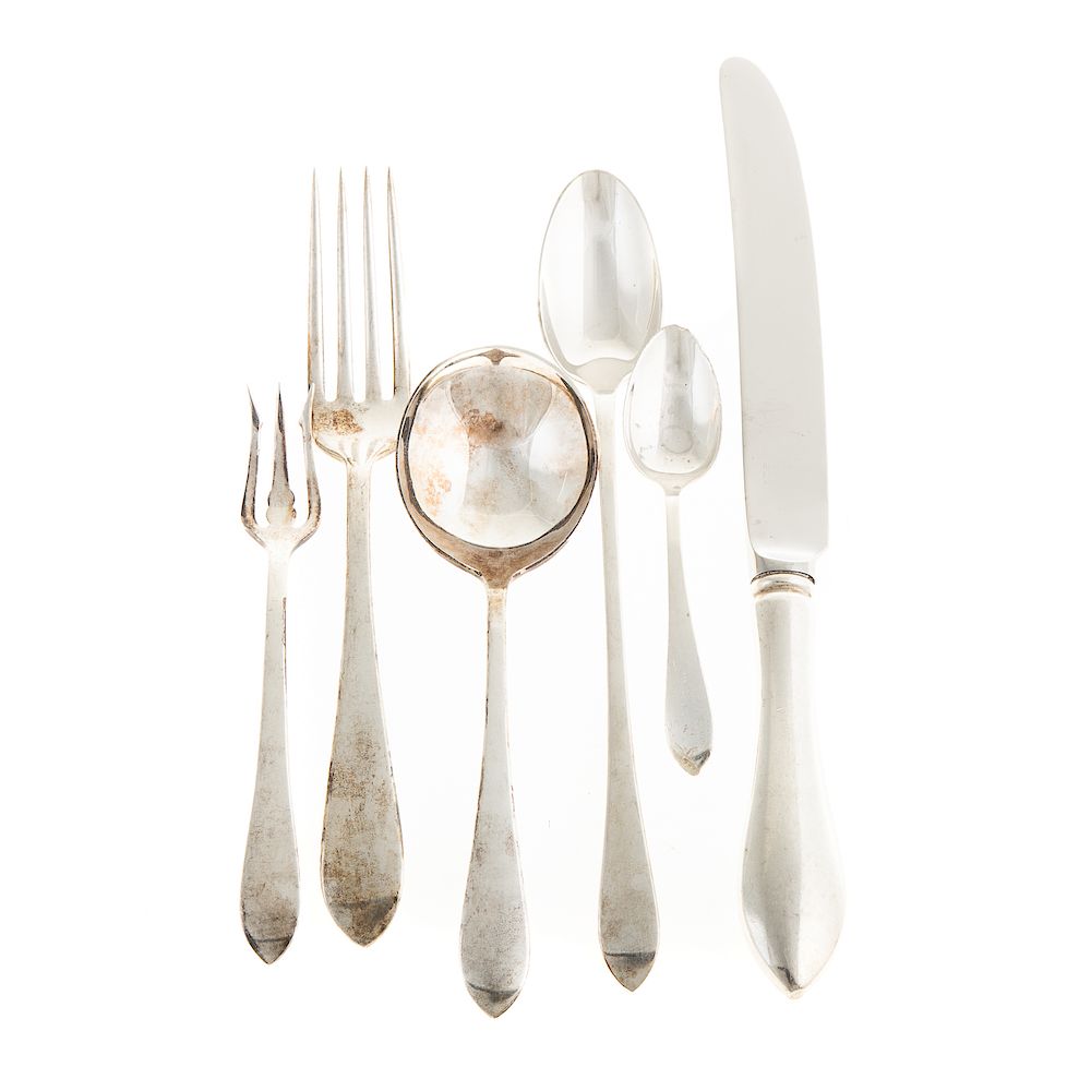 Appraisal: Dominick Haff Pointed Antique Flatware Svc Including dinner knives dinner