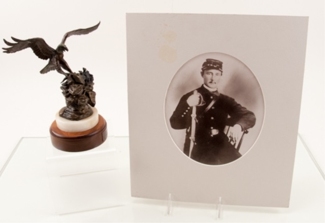 Appraisal: Photo of U S Soldier and a Ralph Roybal Bronze