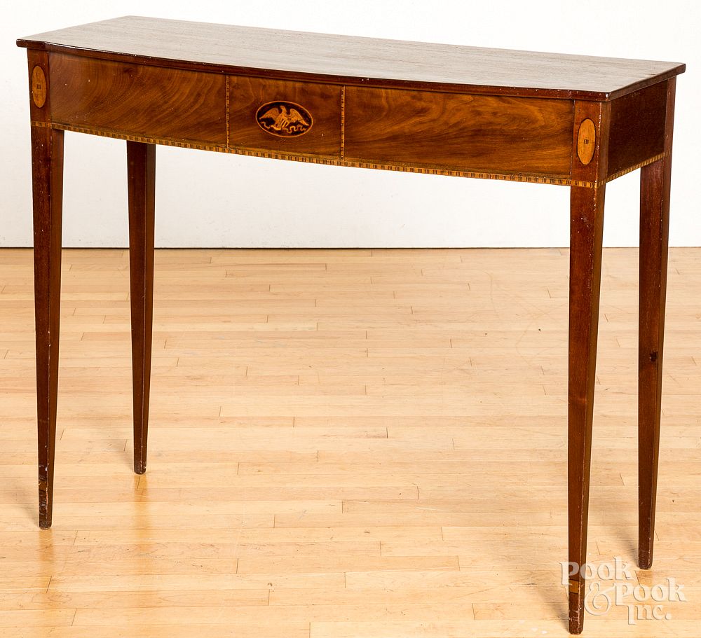 Appraisal: Federal style eagle inlaid pier table Federal style eagle inlaid