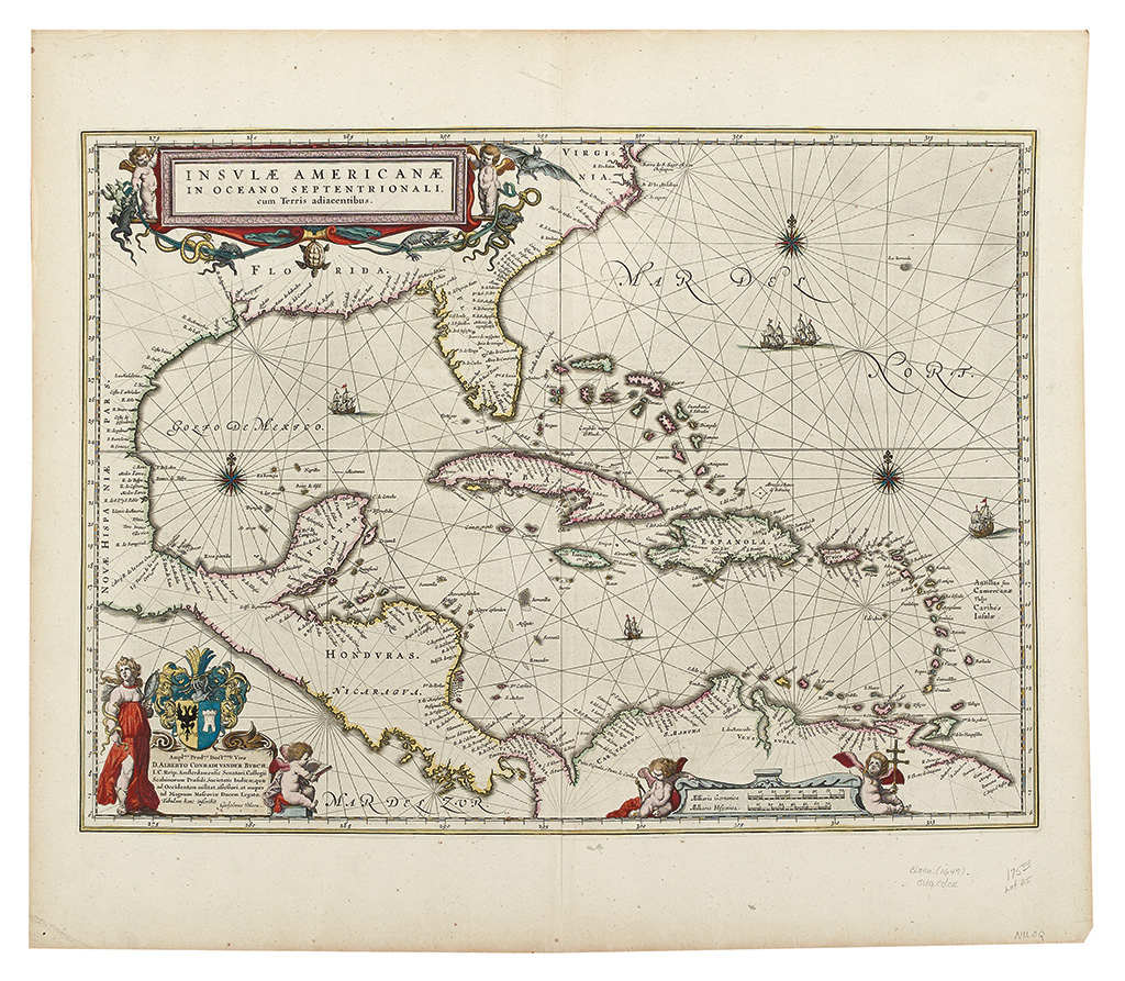 Appraisal: BLAEU WILLEM JANSZ Insulae Americanae in Oceano Septentrionali cum Terris