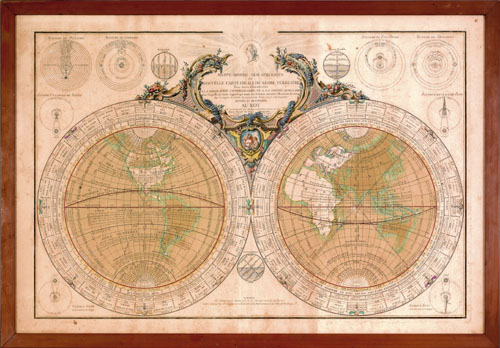 Appraisal: Jean Lattre French - engraved map of the world with