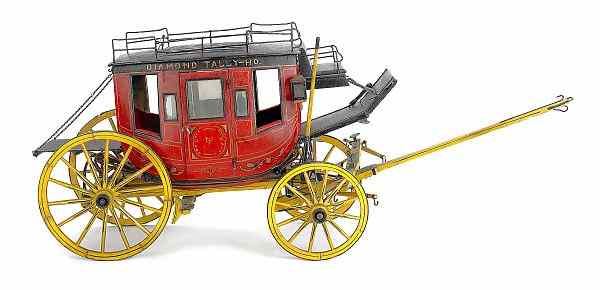 Appraisal: Carved and painted model for the Diamond Tally-Ho stagecoach retaining