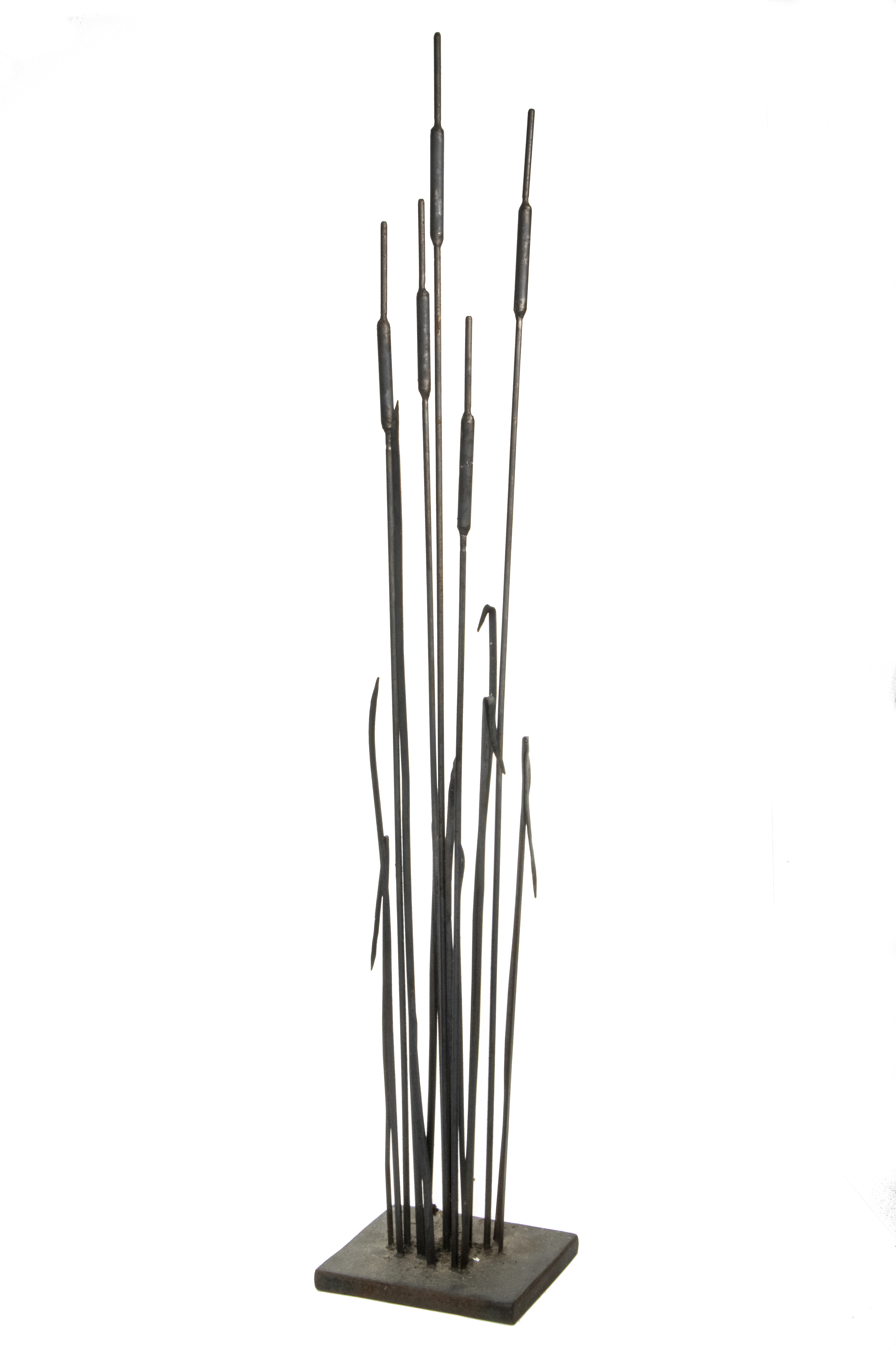 Appraisal: CATTAIL SCULPTURE Floor Standing Iron Sculpture with black surface set