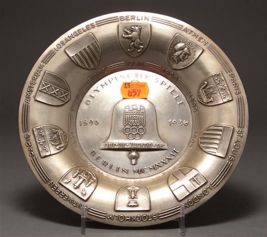 Appraisal: German relief molded and decorated pewter plate commemorating the th