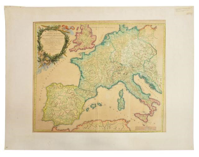 Appraisal: Unframed map engraving on paper Imperium Caroli Magni Occidentis Imperatoris