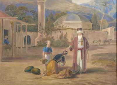 Appraisal: Attributed to William Wyld Turkish Mosque - priest giving his