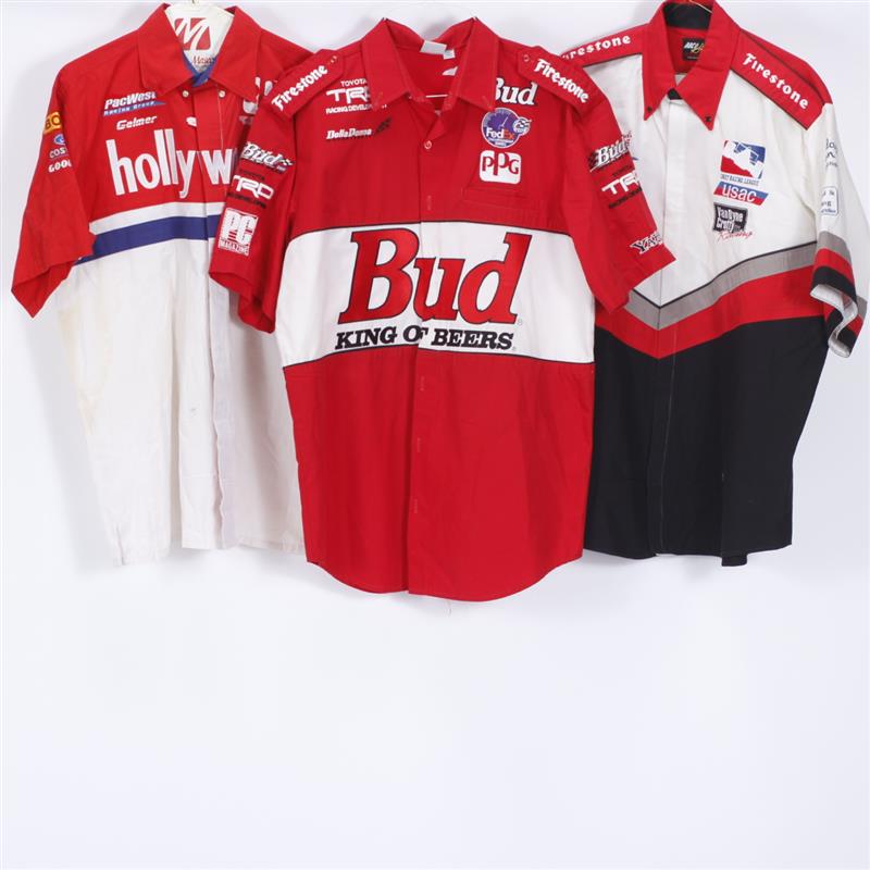 Appraisal: Three Auto Racing Pit Crew Shirts Size L Red White