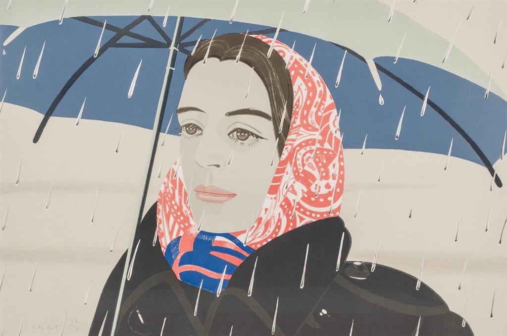 Appraisal: ALEX KATZ American b Blue Umbrella color lithograph signed and