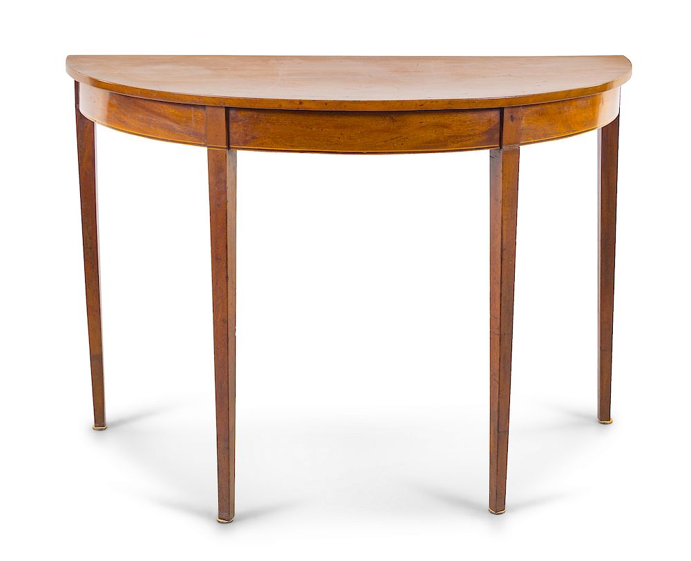 Appraisal: A George III Style Mahogany Demilune Table A George III