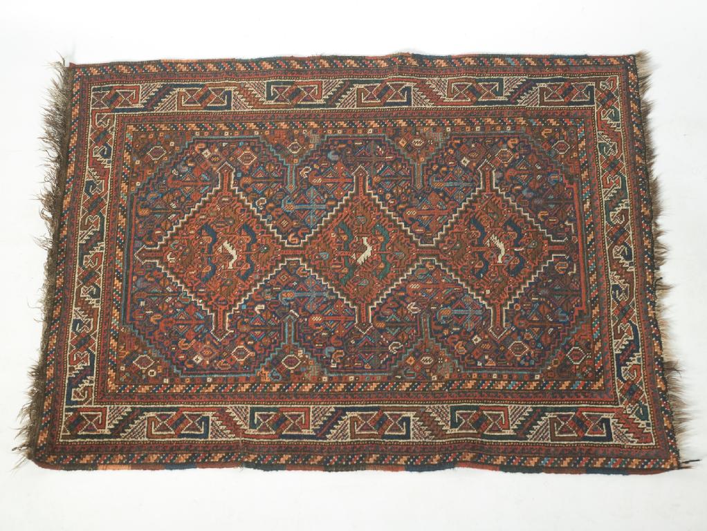 Appraisal: KASHGAI RUG EARLY th CENTURY with a dark red ground