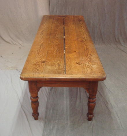 Appraisal: th Cent Oak Harvest Table Beautiful patina Was purchased at