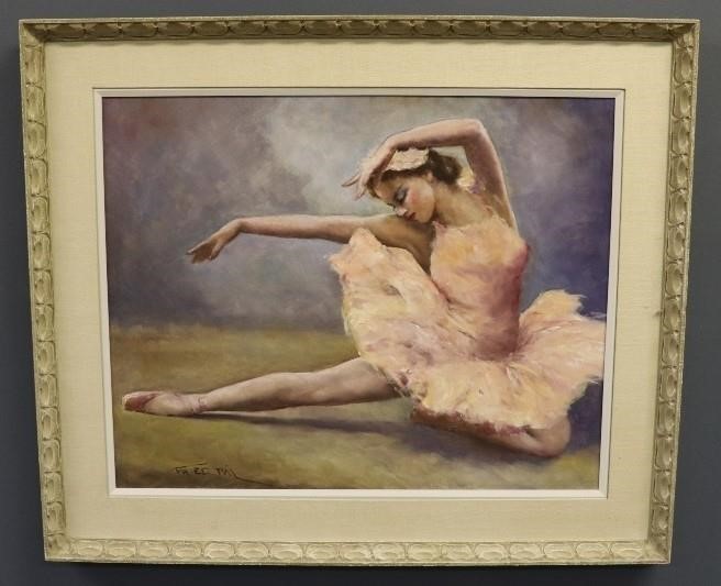 Appraisal: Pal Fried Hungarian - oil on canvas ballet dancer x