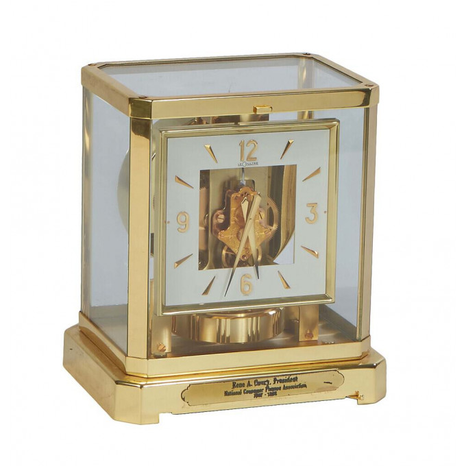 Appraisal: Jaeger LeCoultre Atmos Brass and Glass Mantle Clock Serial -