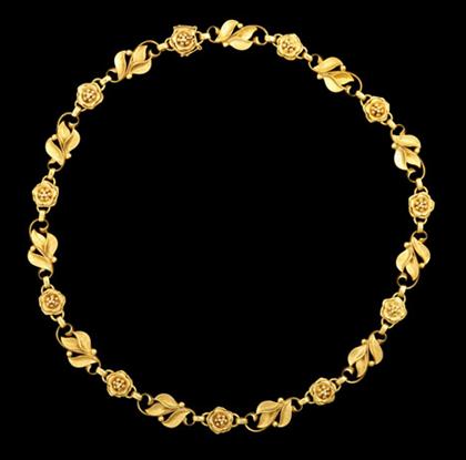 Appraisal: karat yellow gold flexible link necklace Georg Jensen art nouveau