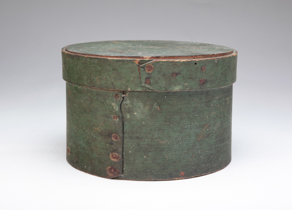 Appraisal: AMERICAN PANTRY BOX Second half th century Round bentwood box