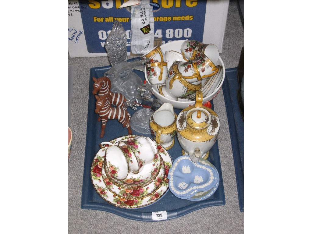 Appraisal: Tray lot of assorted ceramics to include Royal Albert teawares