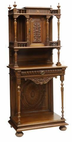 Appraisal: French Henri II style walnut server late th c richly