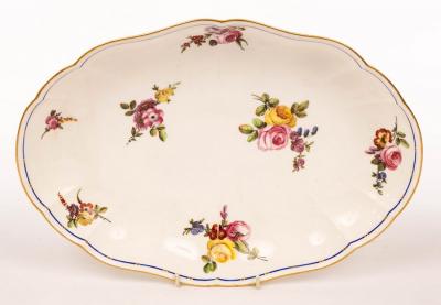 Appraisal: A S vres oval dish circa - of lobed form