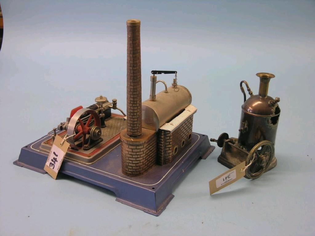 Appraisal: A vertical steam engine single-cylinder with copper boiler and in