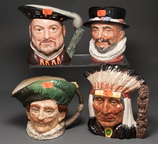 Appraisal: Four Royal Doulton china character jugs Henry VIII - D