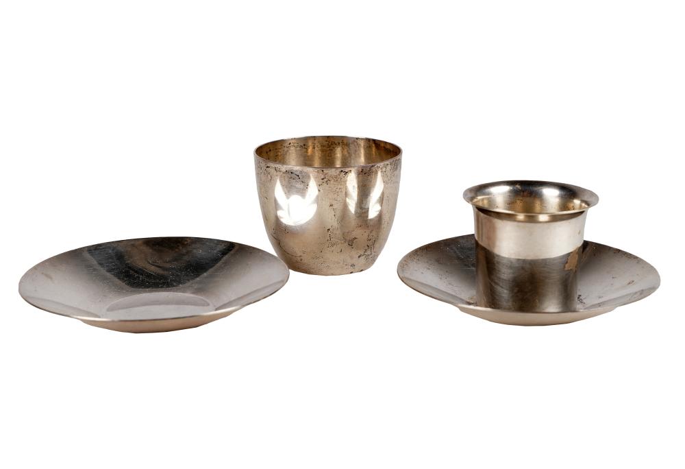 Appraisal: ALLAN ADLER FOUR-PIECE STERLING SMOKE SETeach marked Allan Adler Sterling