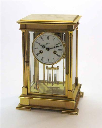 Appraisal: French brass carriage clock with mercury pendulum th century H