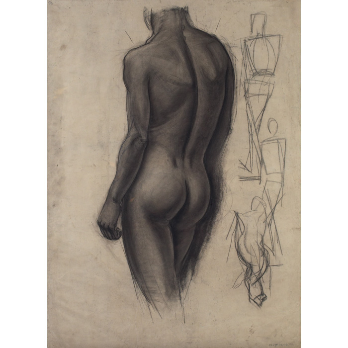 Appraisal: John Steuart Curry American - Male Nude c - charcoal