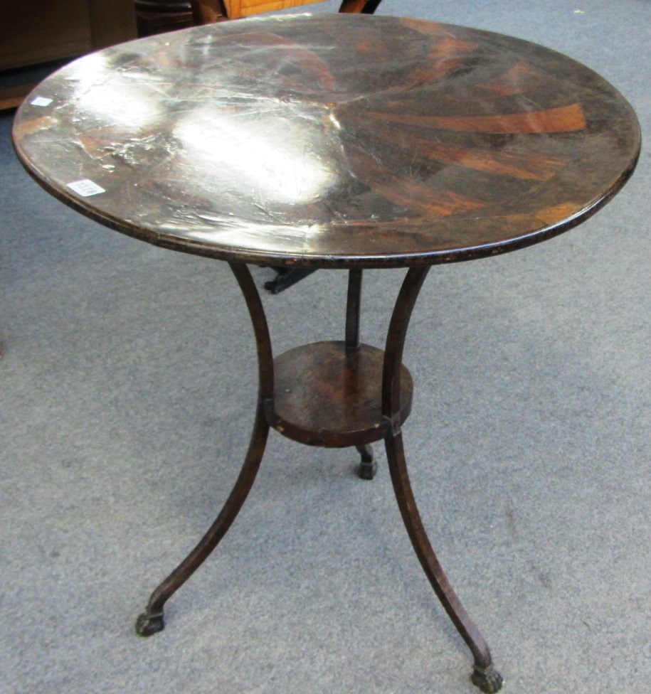 Appraisal: A th century and later swirl parquetry inlaid walnut and