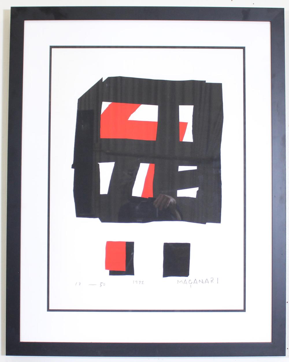 Appraisal: MASANARI MURAI Japan - lithograph abstract geometric composition Signed Masanari