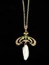 Appraisal: PENDANT - Period Art Nouveau pendant on chain in K