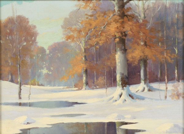 Appraisal: Orrin Draver American - winter landscape oil on canvas x