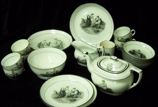 Appraisal: An early th Century New Hall part tea set painted