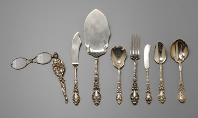 Appraisal: Unger Bros Douvaine Sterling Flatware American early th century pieces