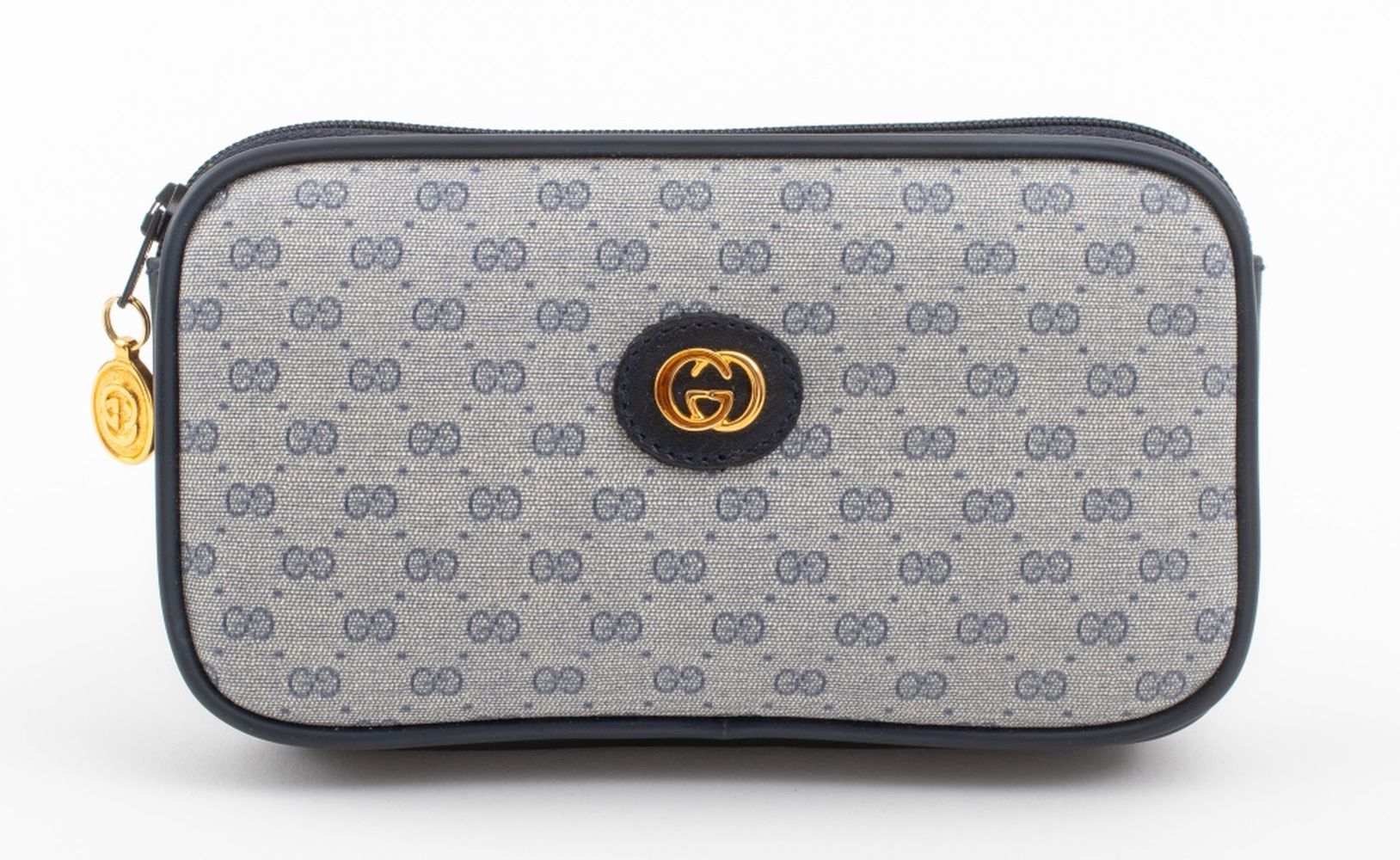 Appraisal: VINTAGE GUCCI NAVY BLUE CLUTCH OR COSMETIC BAG Vintage Gucci